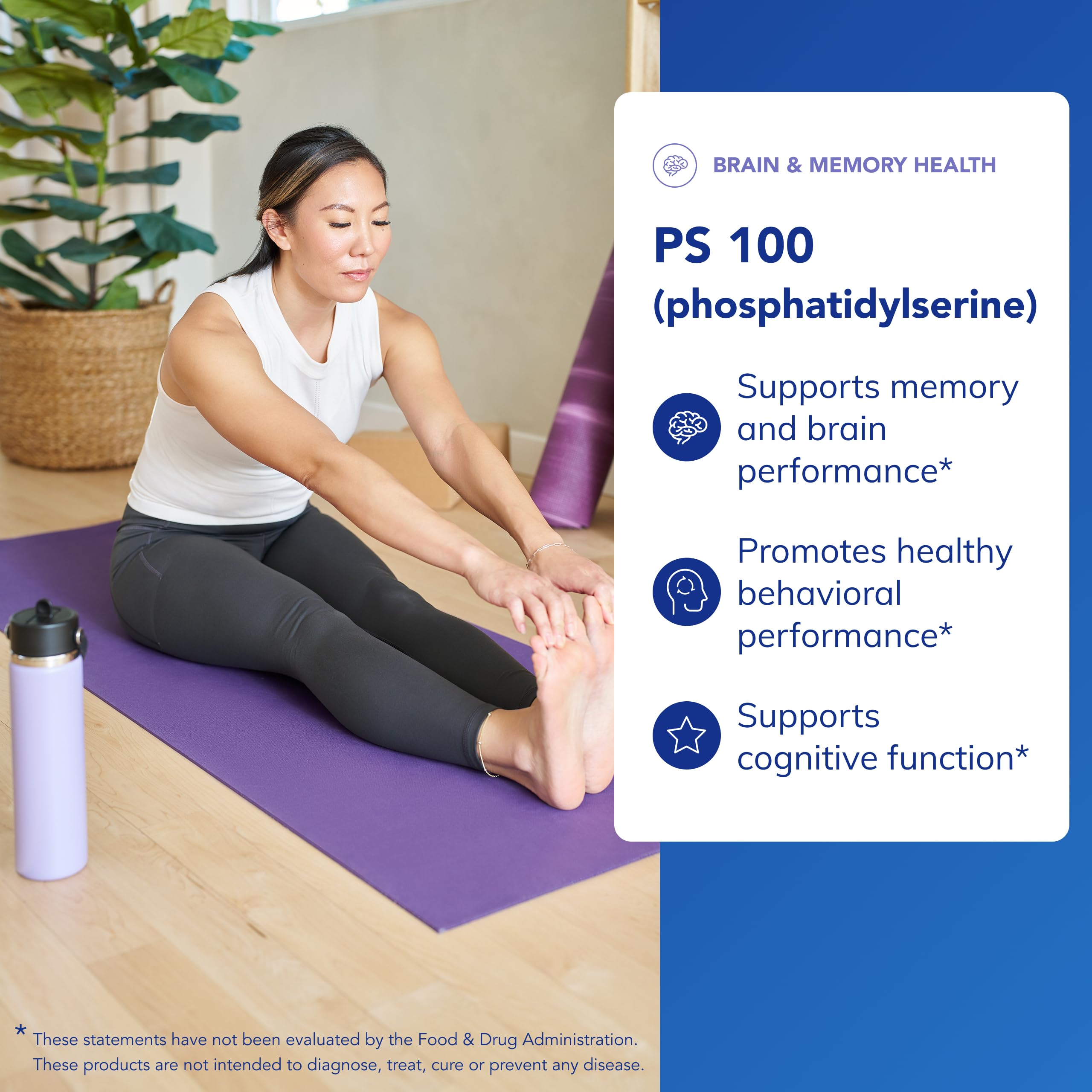 PS100 label close-up emphasizing non-GMO and allergen-free formula.