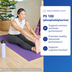 PS100 label close-up emphasizing non-GMO and allergen-free formula.
