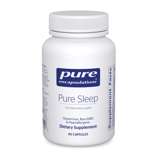 Pure Sleep bottle by Pure Encapsulations, calm-night support in a sleek bottle.