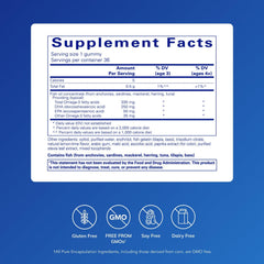 Pure Encapsulations PureNutrients EPA/DHA gummy pour showing soft chews for daily wellness