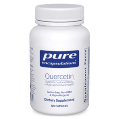 Pure Encapsulations Quercetin 500mg bottle for daily immune support.