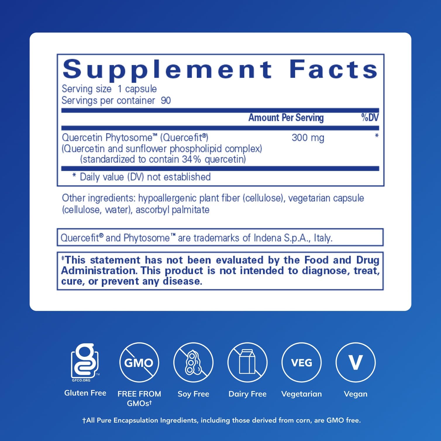 Close-up of Quercetin UltraSorb capsules designed for smooth swallowing and convenience.