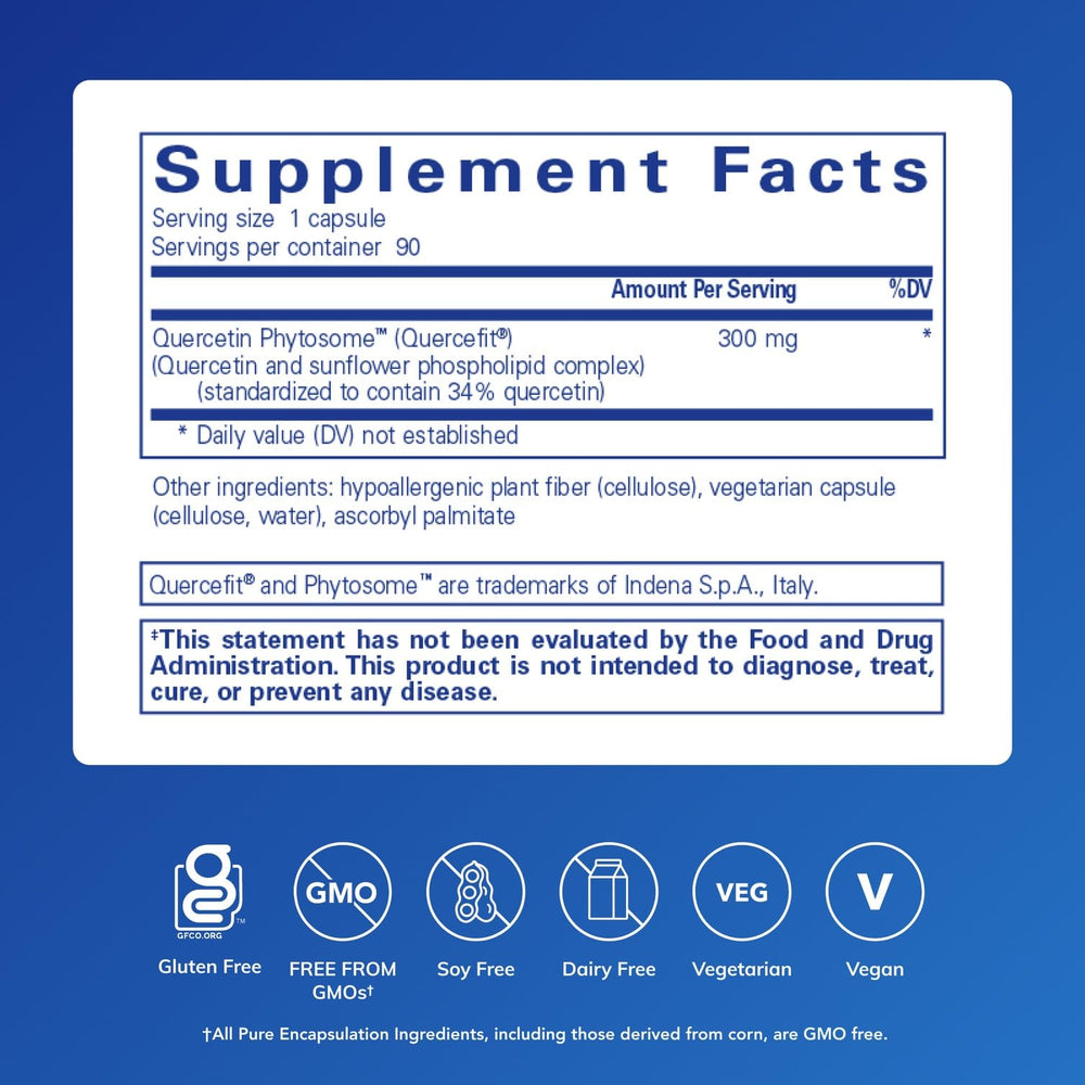 Close-up of Quercetin UltraSorb capsules designed for smooth swallowing and convenience.