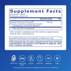 Close-up of Quercetin UltraSorb capsules designed for smooth swallowing and convenience.