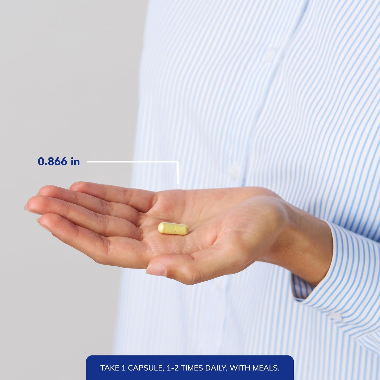 Packaging front displaying 90 capsules and clean ingredient statement for trust.