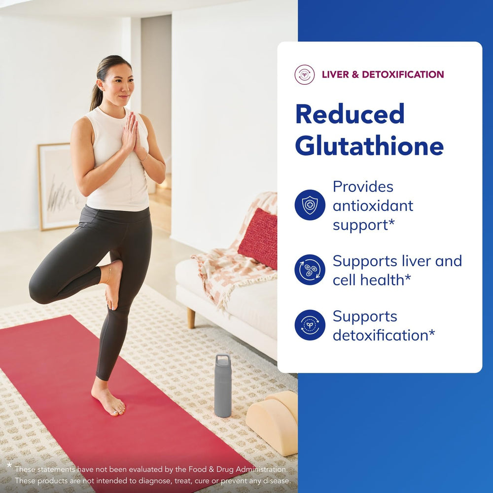 Pure Encapsulations Reduced Glutathione capsules close-up emphasizing pure quality ingredients