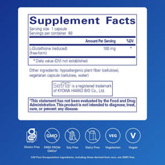 Pure Encapsulations Reduced Glutathione capsules closeup highlighting hypoallergenic formula