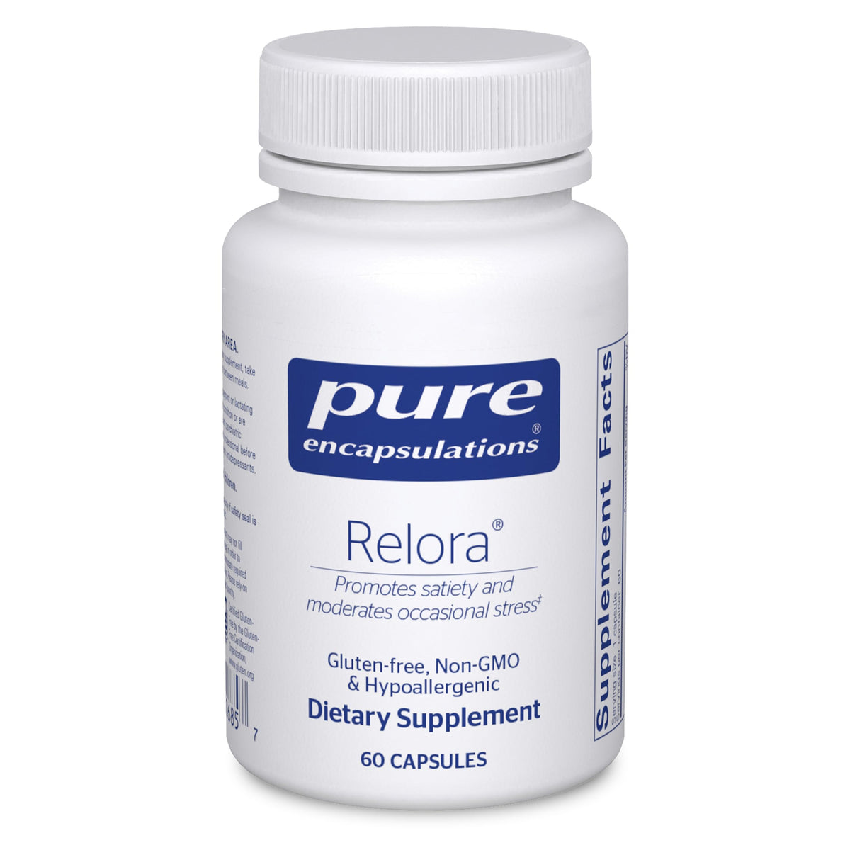Pure Encapsulations Relora bottle front view for stress support.