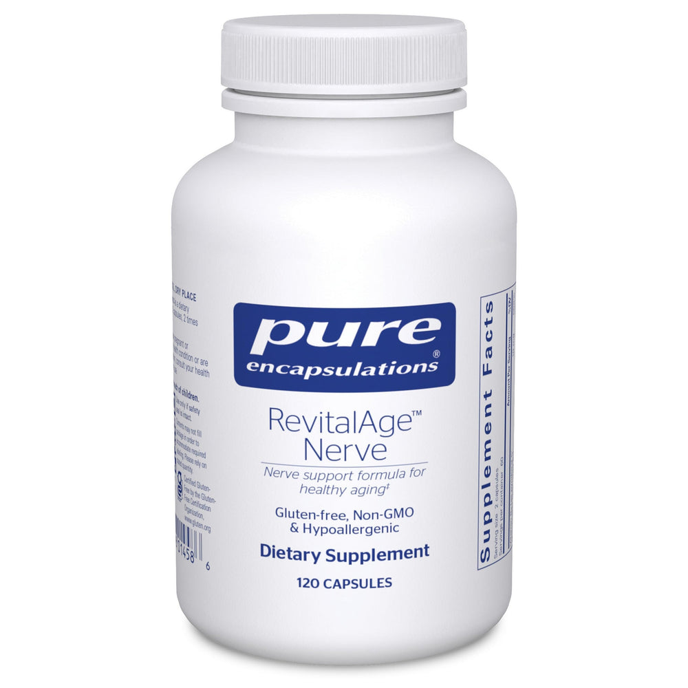 Pure Encapsulations Revita-Age Nerve bottle for hypoallergenic nerve support.