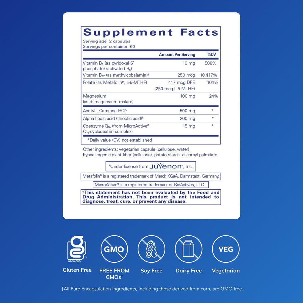 Pure Encapsulations Revita-Age Nerve capsules ready for daily use.