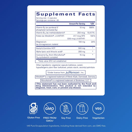 Pure Encapsulations Revita-Age Nerve capsules ready for daily use.