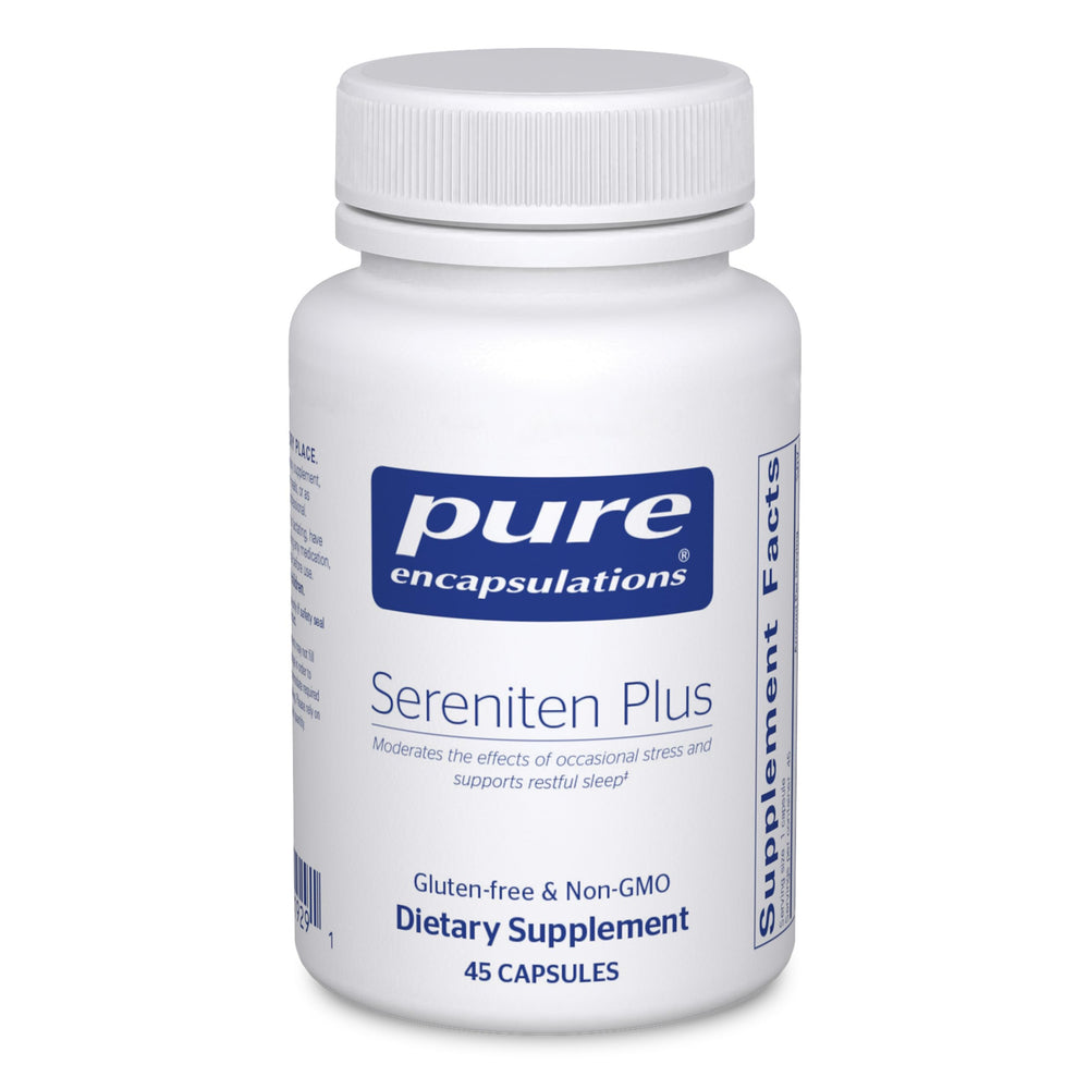 Pure Encapsulations Sereniten Plus bottle front view for restful sleep support.