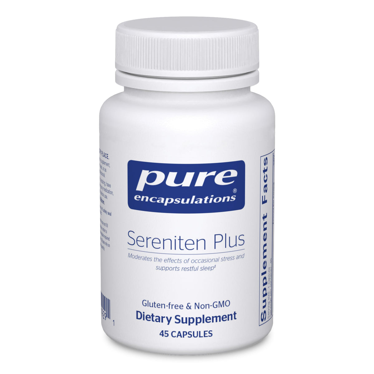 Pure Encapsulations Sereniten Plus bottle front view for restful sleep support.