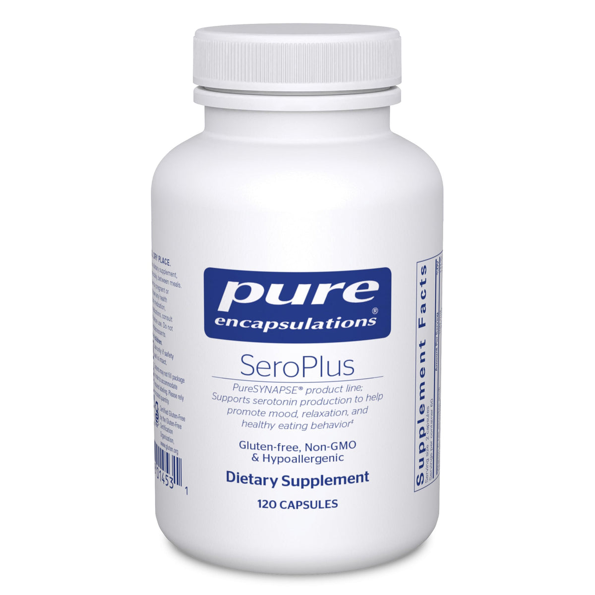 Pure Encapsulations SeroPlus bottle on a desk suggesting calm during daily stress