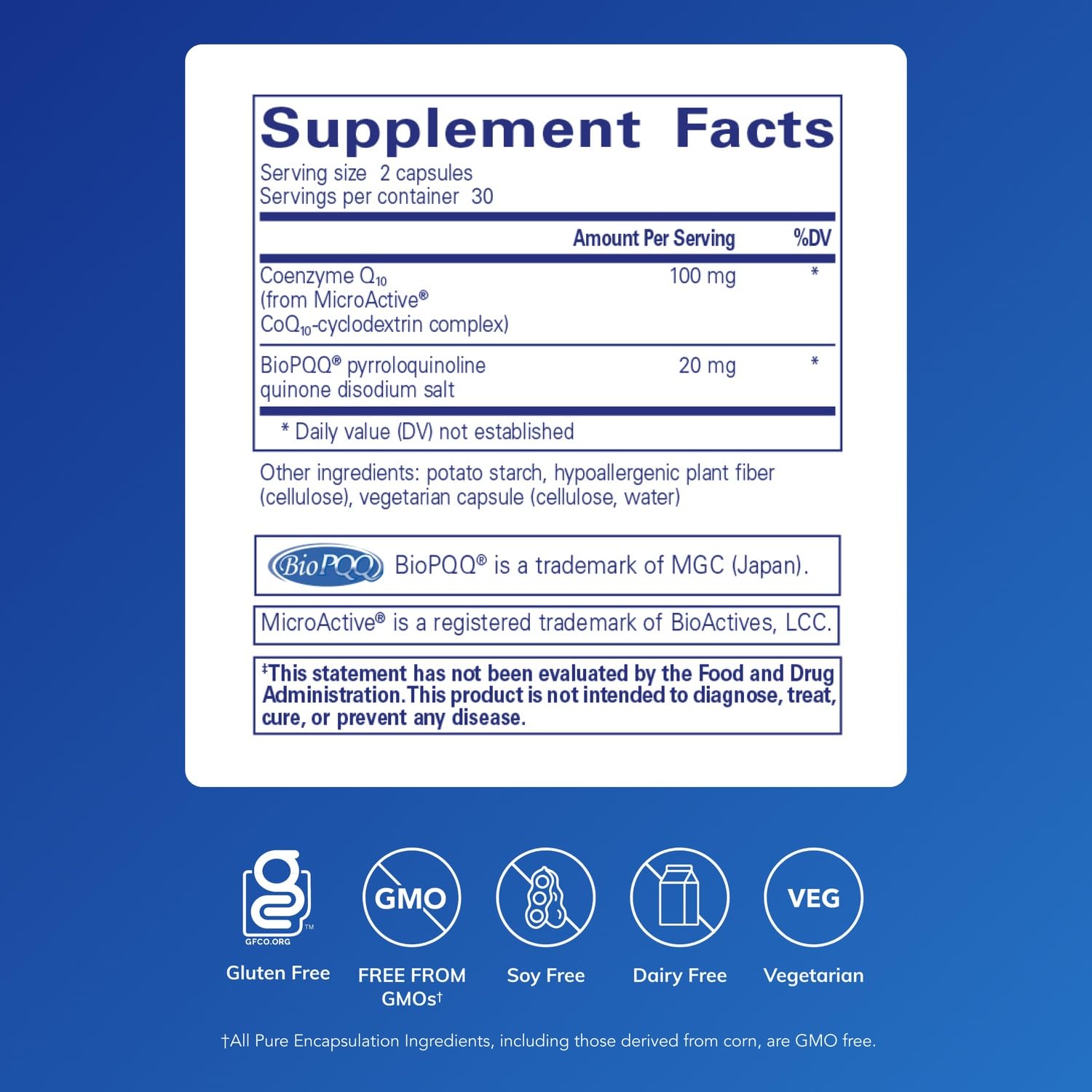 Pure Encapsulations SR-CoQ10 with PQQ capsules arranged for easy daily use