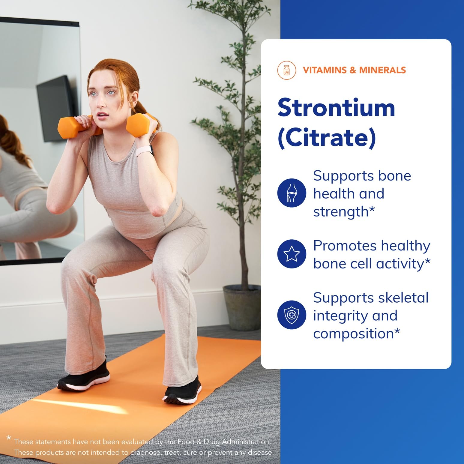 Bottle pouring Strontium Citrate capsules illustrating convenient supplementation.