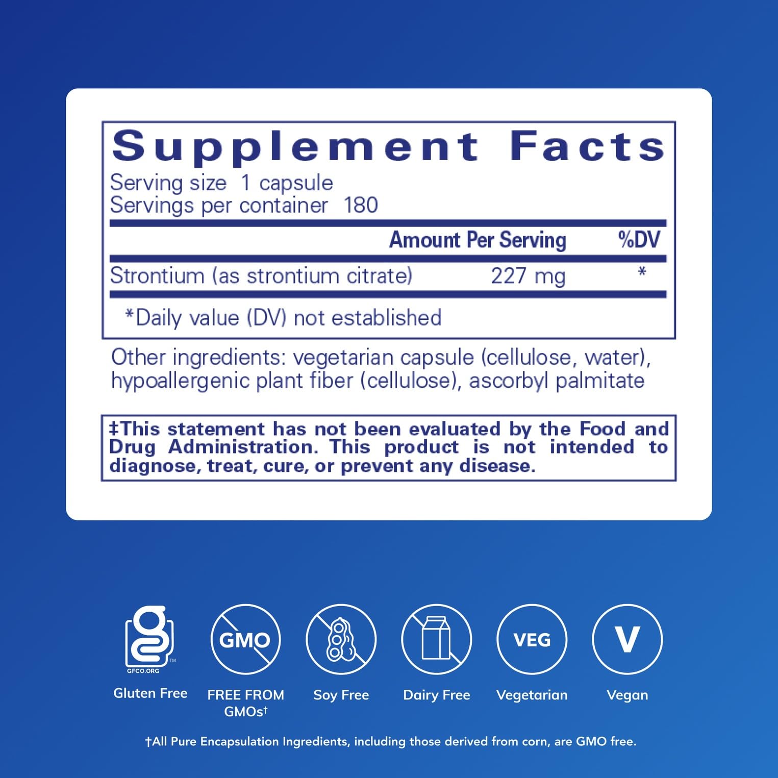 Close-up of Strontium Citrate capsules arranged for daily bone support.