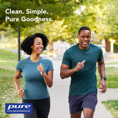 Pure Encapsulations Teavigo scene with capsules signaling antioxidant and cellular support potential.