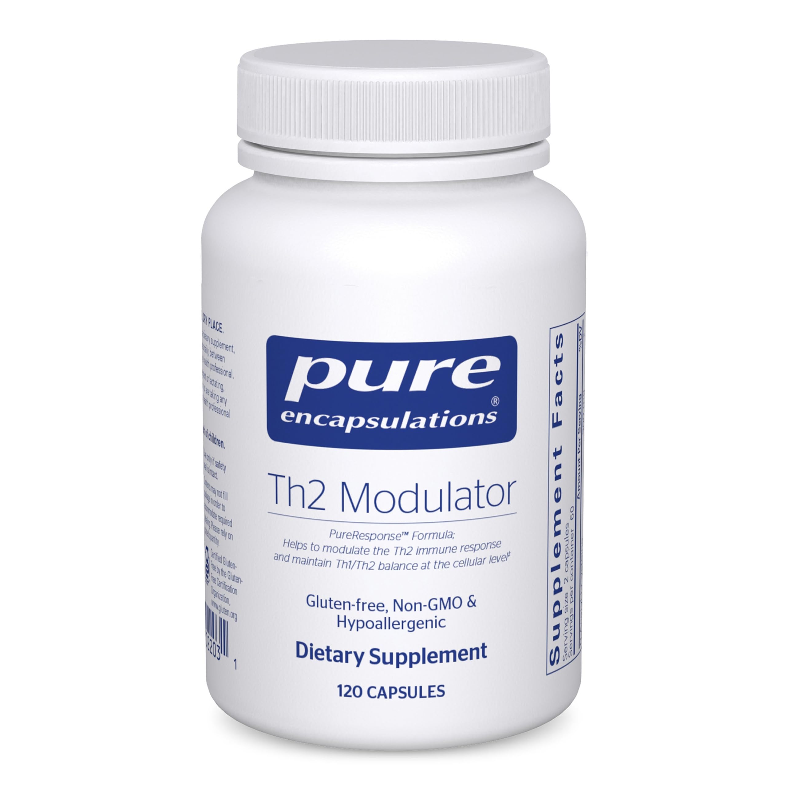 Pure Encapsulations Th2 Modulator bottle label shows premium packaging for immune support