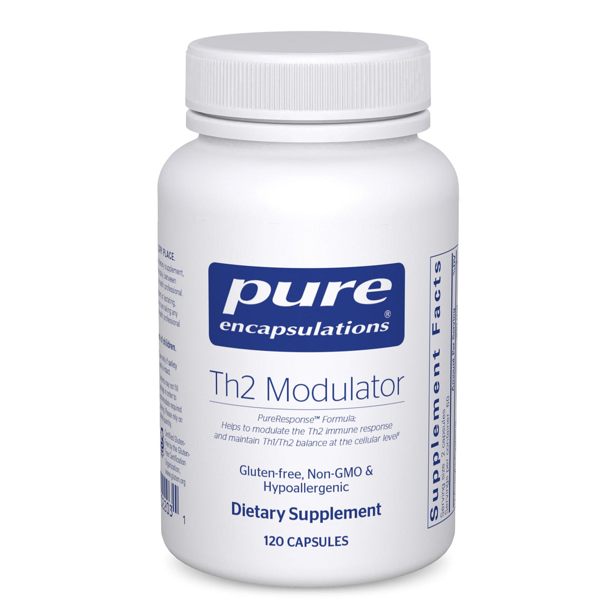 Pure Encapsulations Th2 Modulator bottle label shows premium packaging for immune support