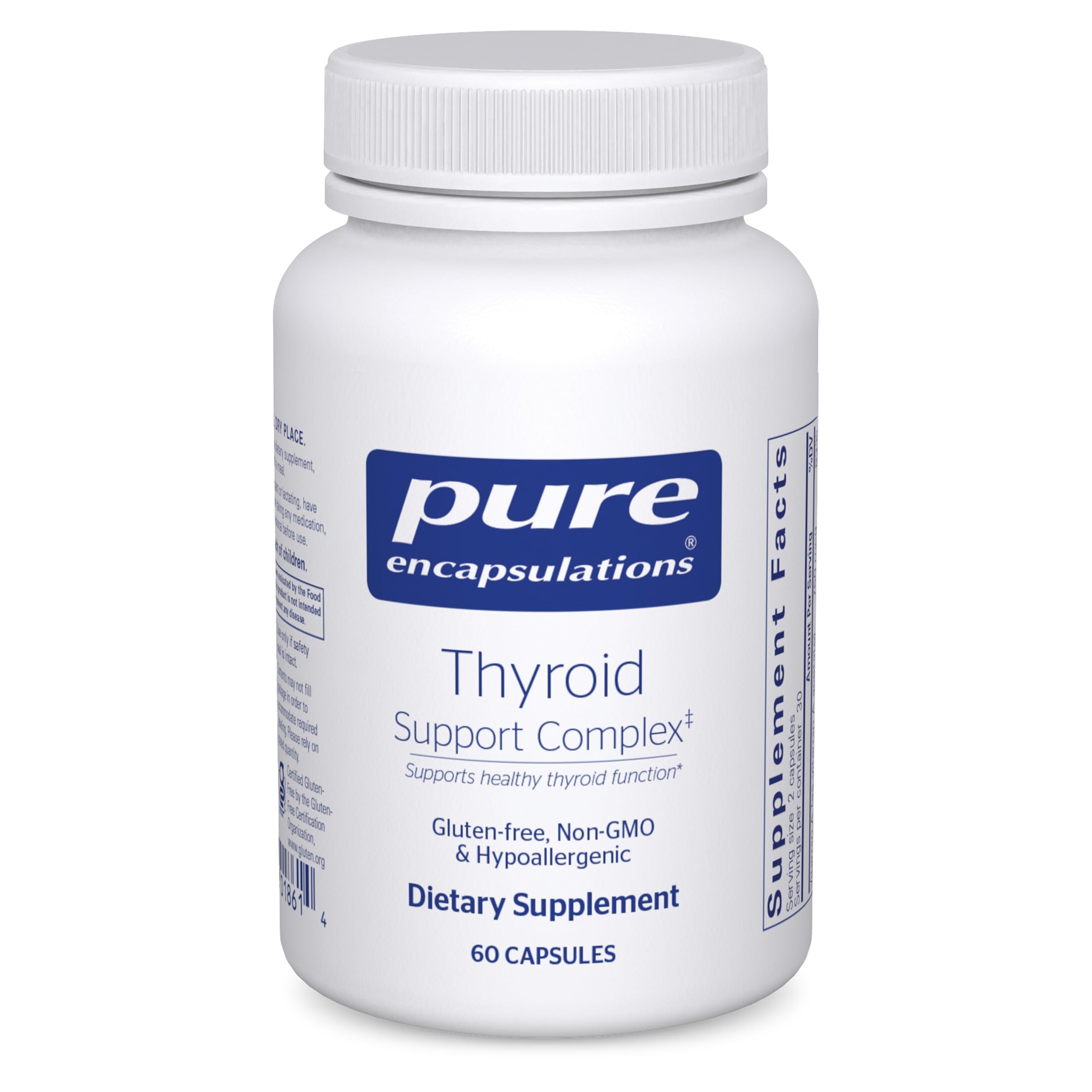 Pure Encapsulations Thyroid Support Complex bottle pour for daily thyroid nourishment.