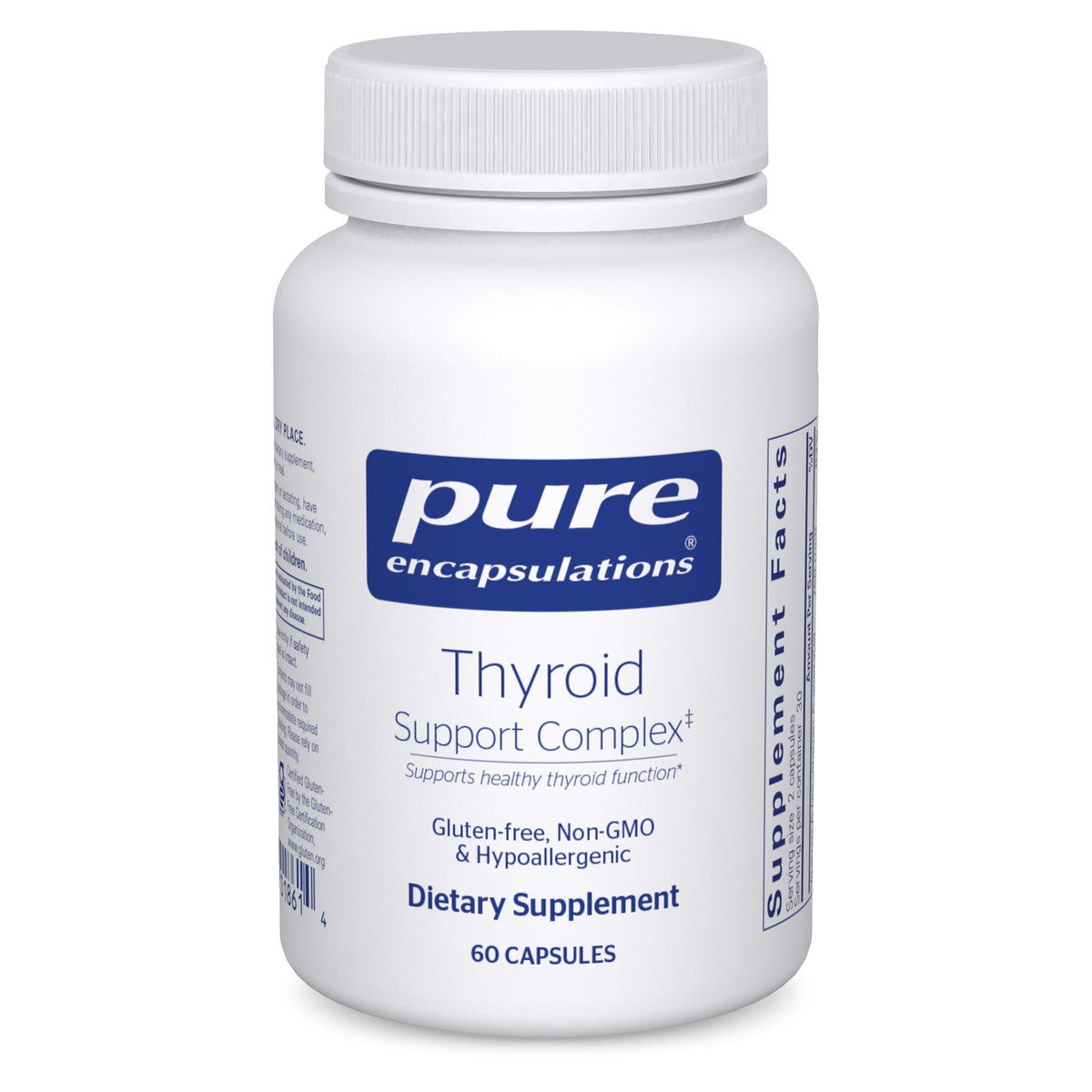 Pure Encapsulations Thyroid Support Complex bottle pour for daily thyroid nourishment.