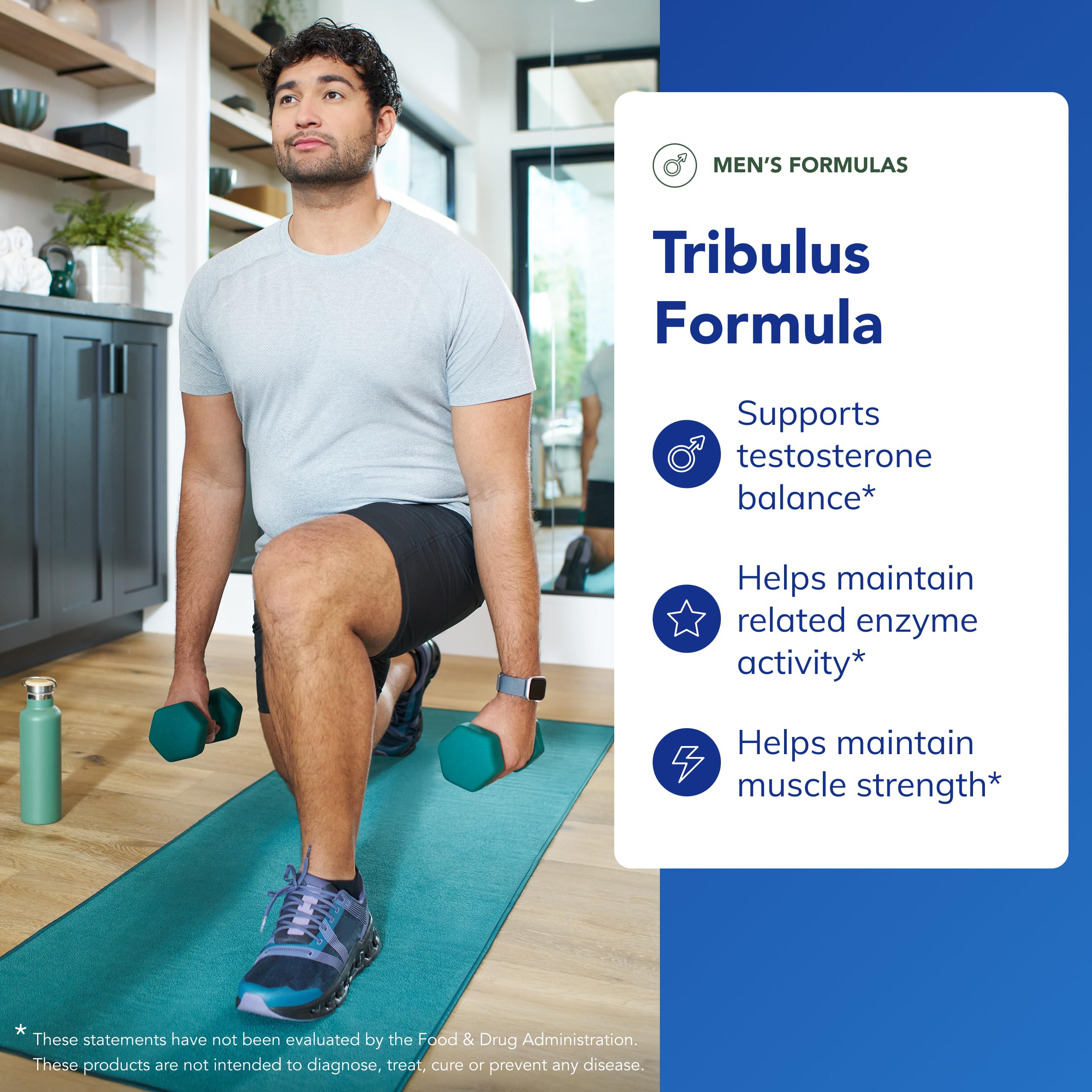 Close-up of Tribulus Formula capsules indicating easy daily use for balance support.