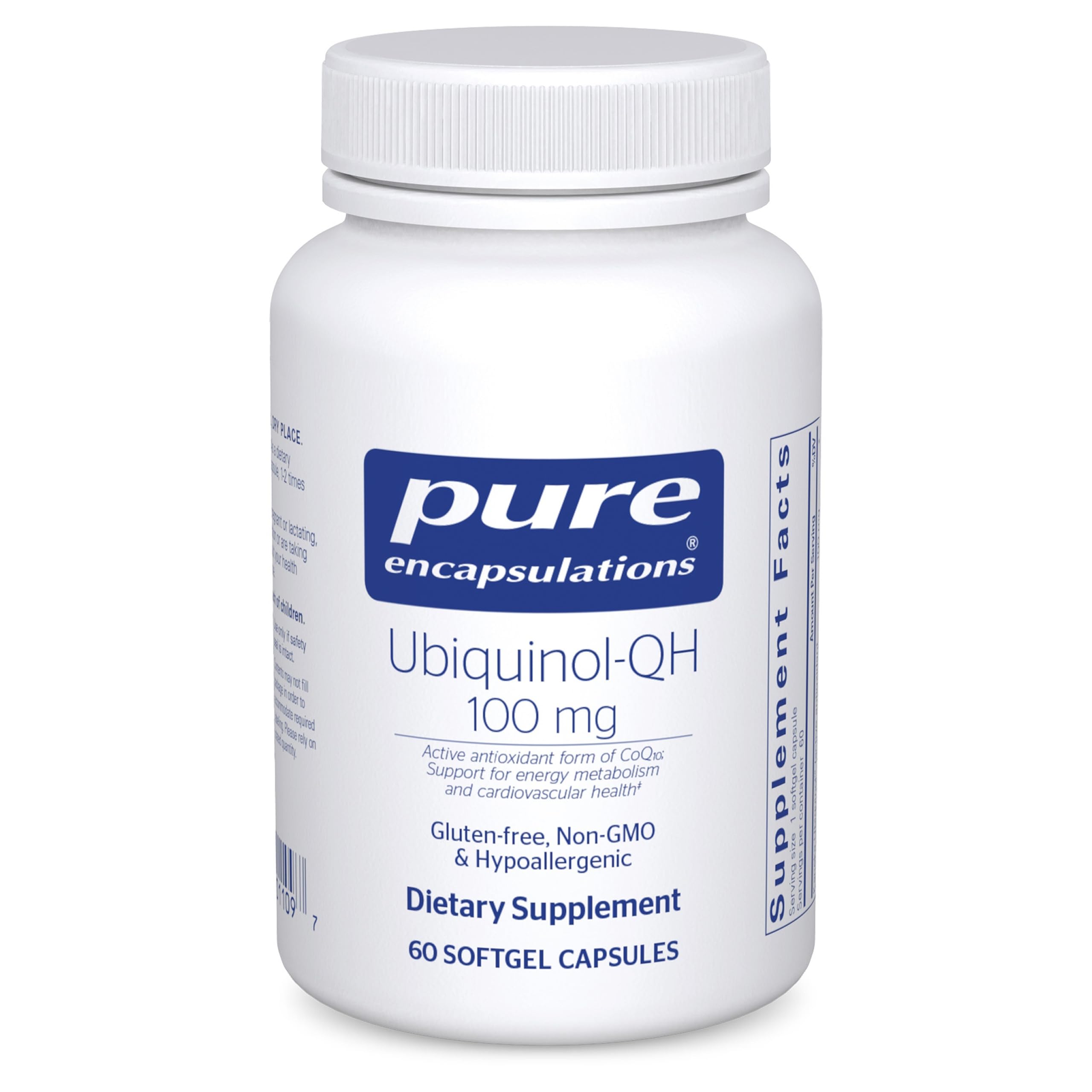 Pure Encapsulations Ubiquinol-100mg bottle for daily energy support