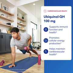 Label close-up on Pure Encapsulations Ubiquinol bottle showing non GMO quality