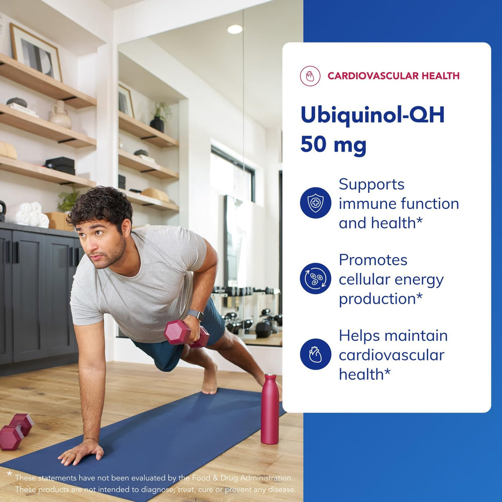 Pure Encapsulations Ubiquinol-QH 50 mg supplement facts panel highlights potency.