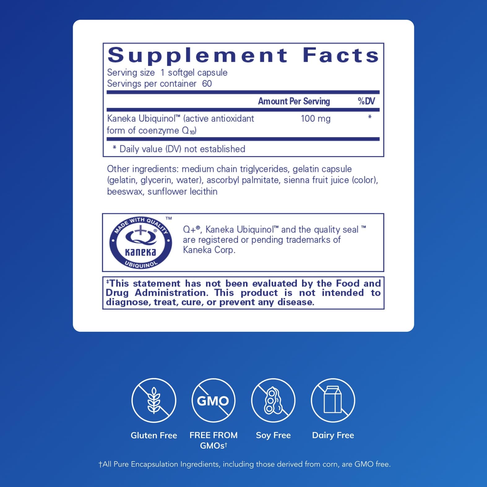 Ubiquinol softgel capsules from Pure Encapsulations for convenient antioxidant support