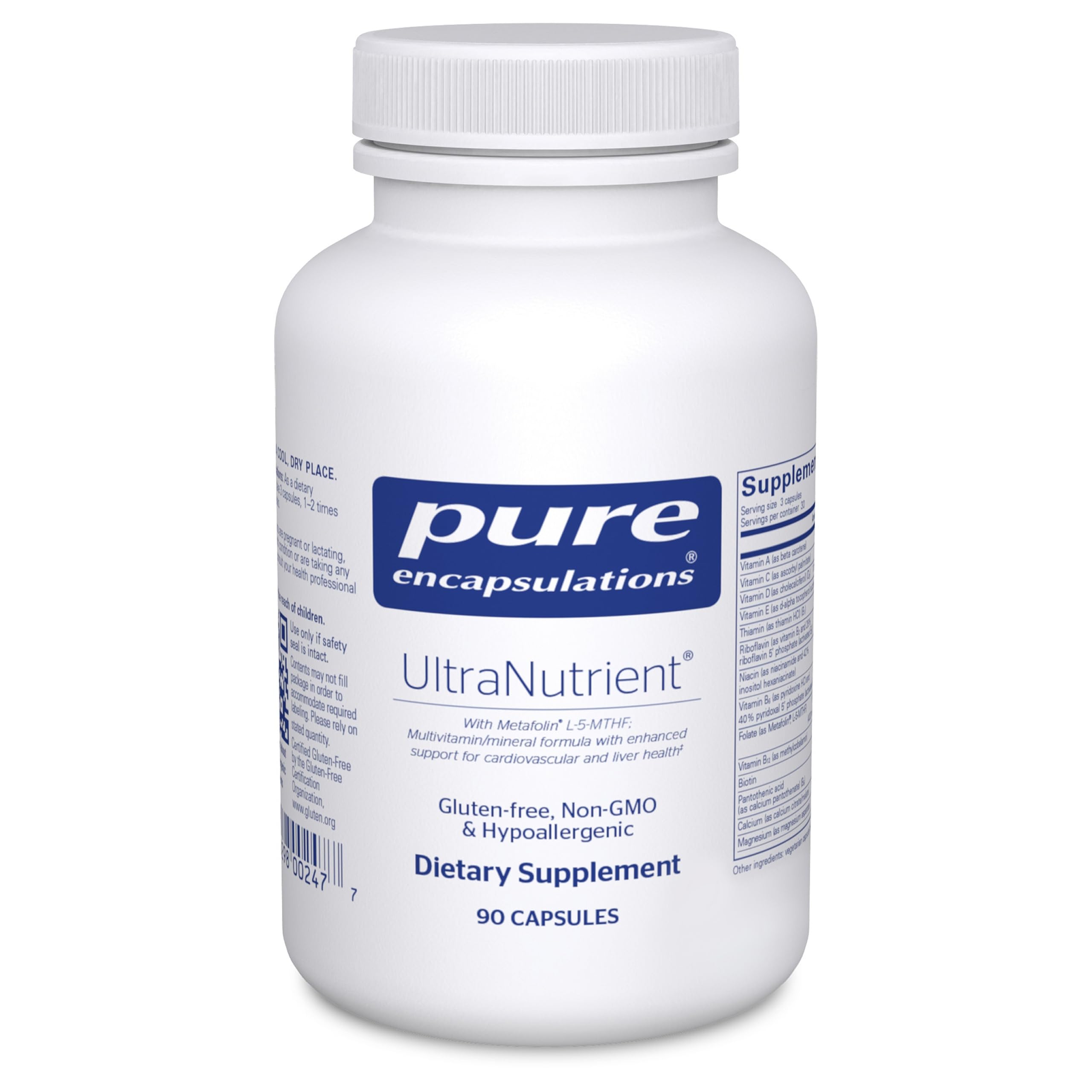 Pure Encapsulations UltraNutrient bottle front for daily wellness.