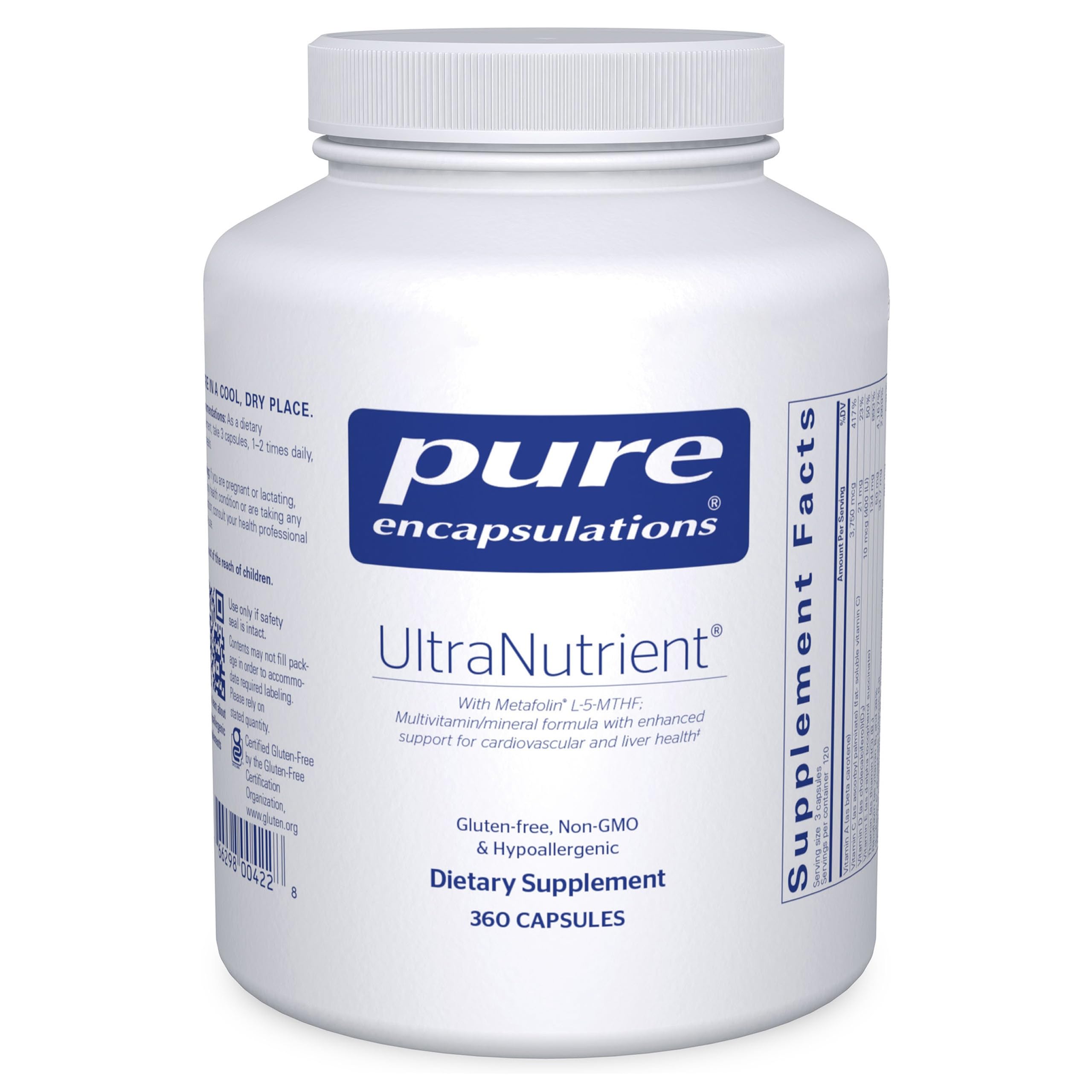 Pure Encapsulations UltraNutrient bottle pour for easy daily nutrition
