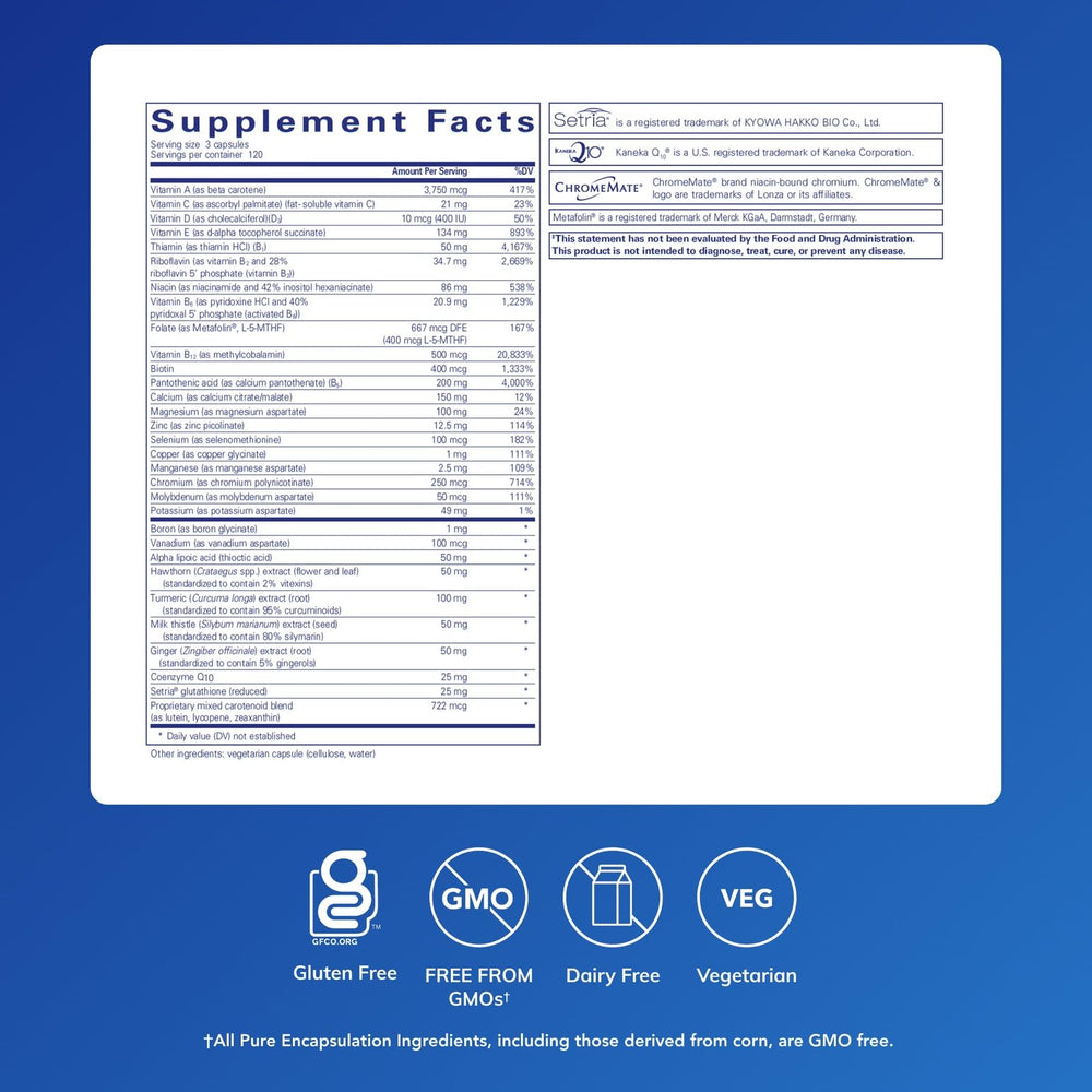 Pure Encapsulations UltraNutrient capsules closeup for broad mineral intake