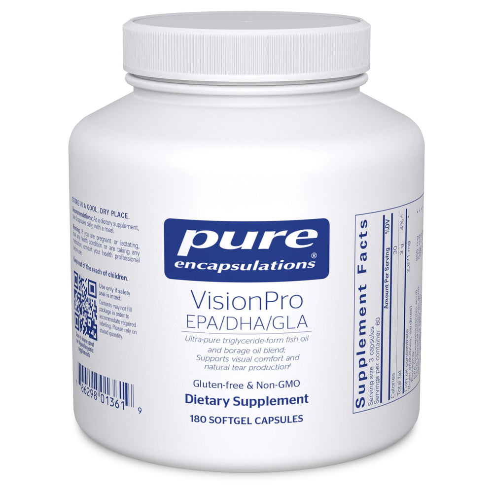 Pure Encapsulations VisionPro bottle front for eye moisture support