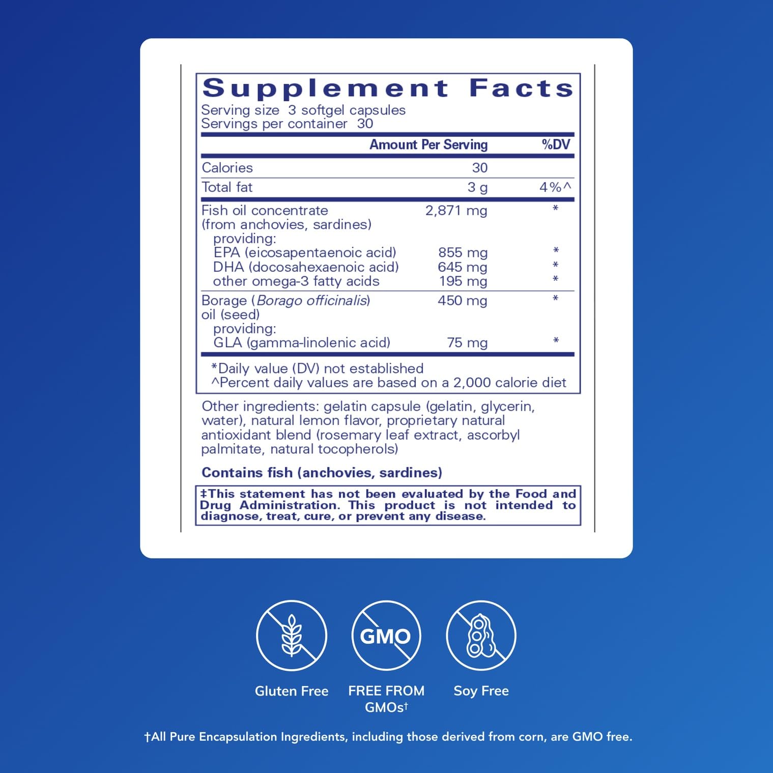 VisionPro softgels close-up highlighting omega-3 and GLA for eye comfort.