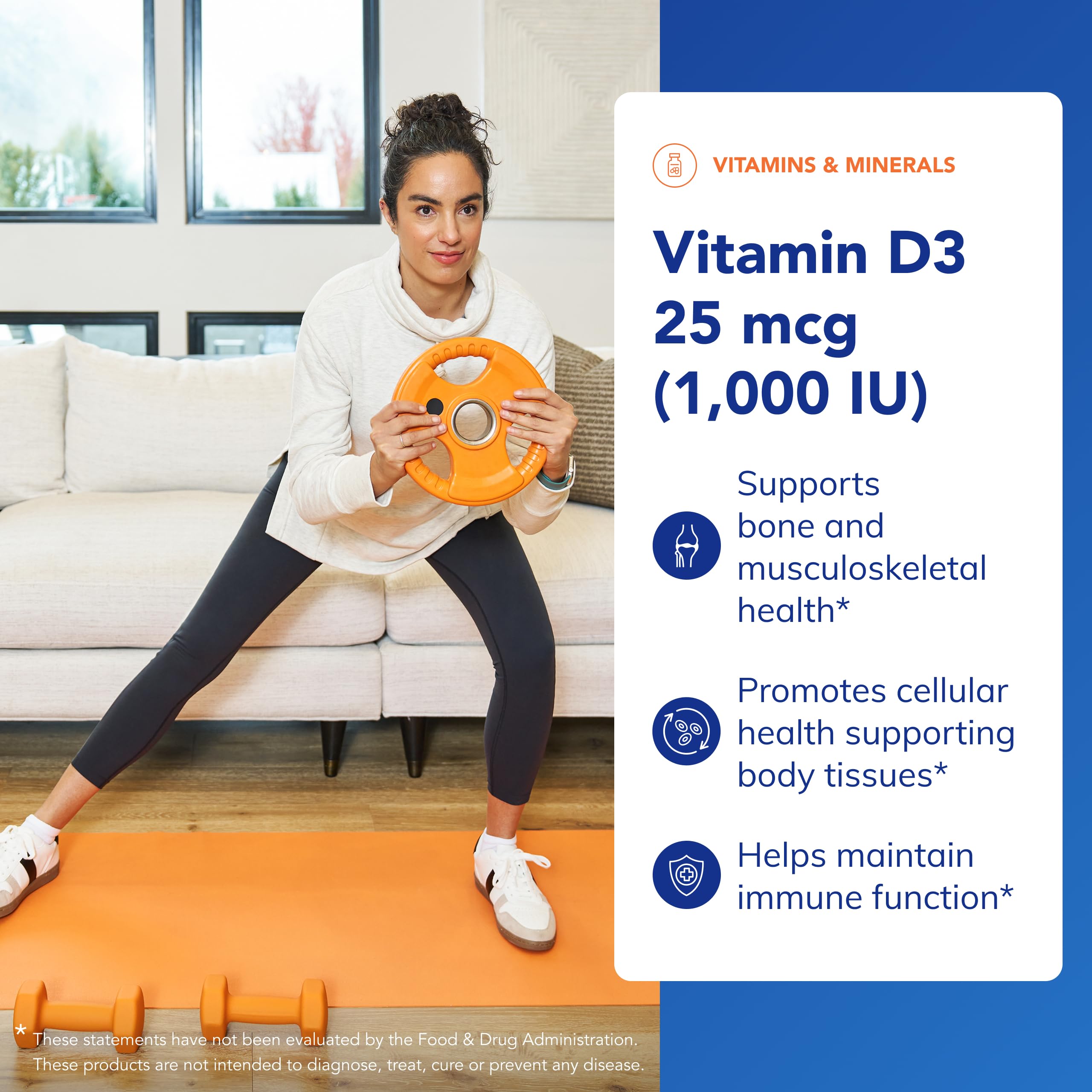 Close-up of Vitamin D3 capsules showing easy daily dosing for immune and heart health