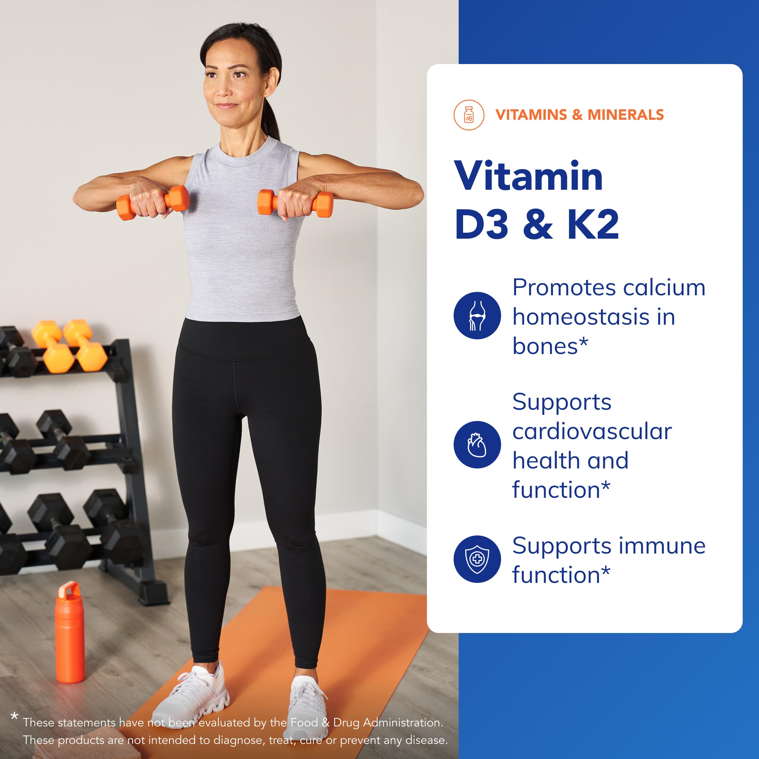 Pure Encapsulations Vitamin D3 & K2 label shows immune support with 4,000 IU D3.