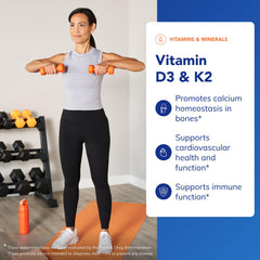 Pure Encapsulations Vitamin D3 & K2 label shows immune support with 4,000 IU D3.