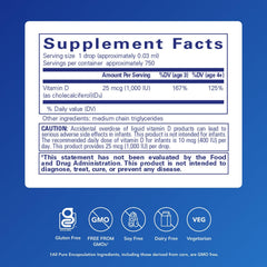 Pure Encapsulations Vitamin D3 Liquid dropper close-up showing precise dosing and ease of use.