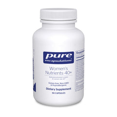 Pure Encapsulations Women's Nutrients 40+ bottle front supports eye health and overall wellness.