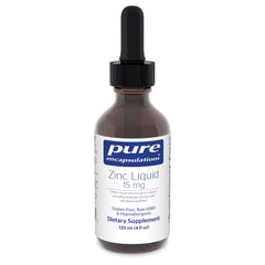 Pure Encapsulations Zinc Liquid 15 mg bottle pour for easy dosing and great taste