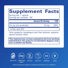 Pure Encapsulations Zinc Picolinate capsules pack highlights easy daily wellness routine