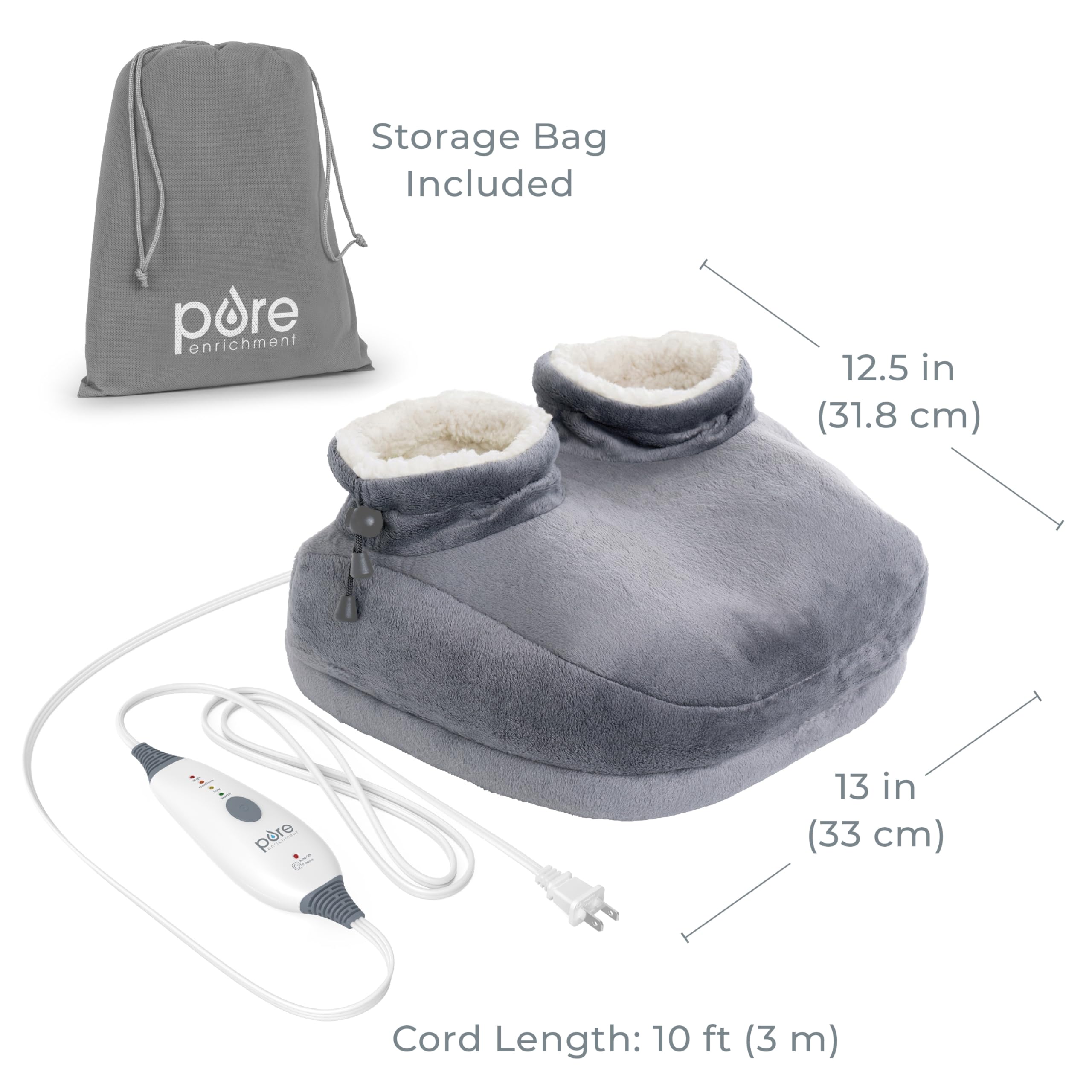 Pure Enrichment PureRelief Deluxe Foot Warmer 2-hour auto shut-off feature in action