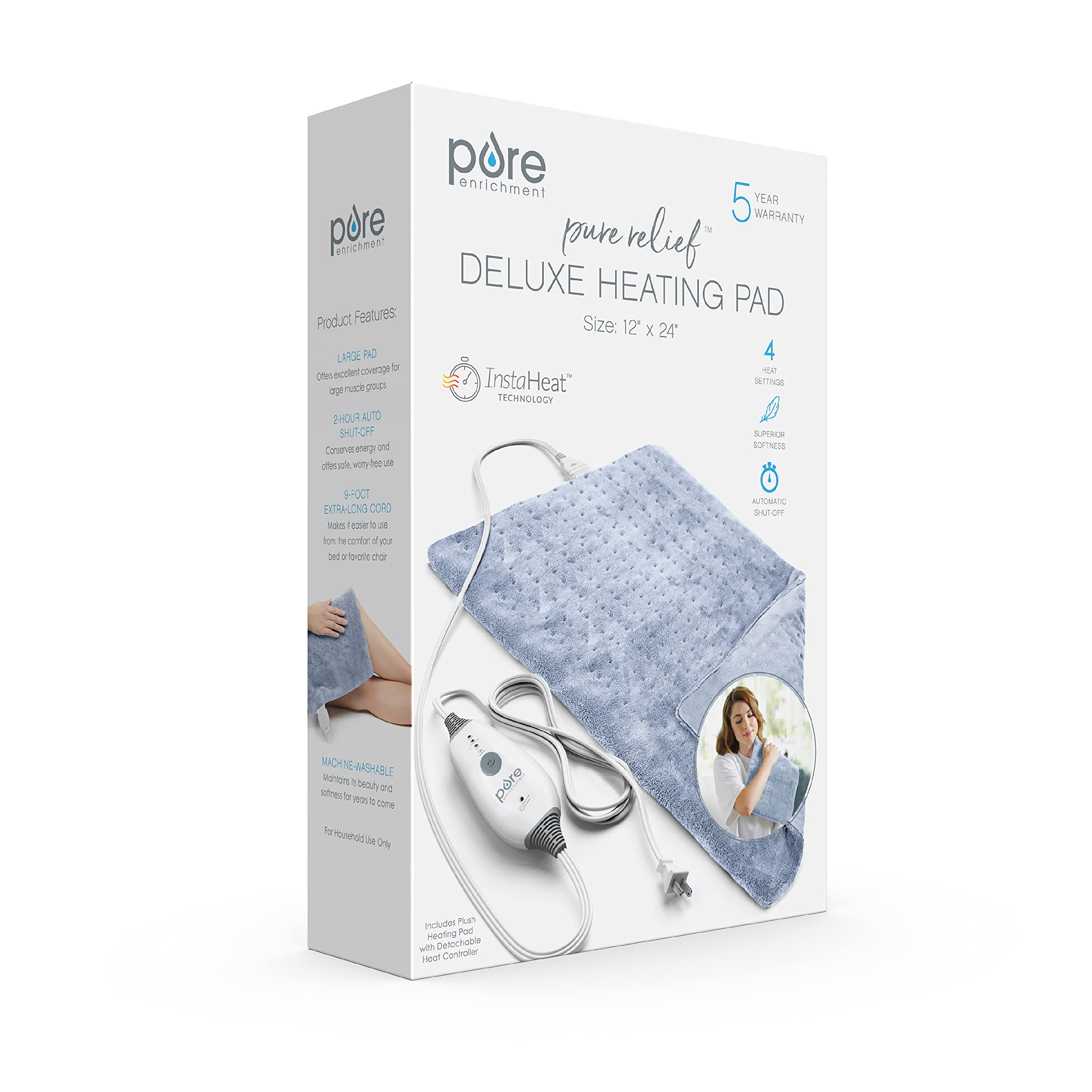 Pure Enrichment PureRelief Deluxe InstaHeat controller in action