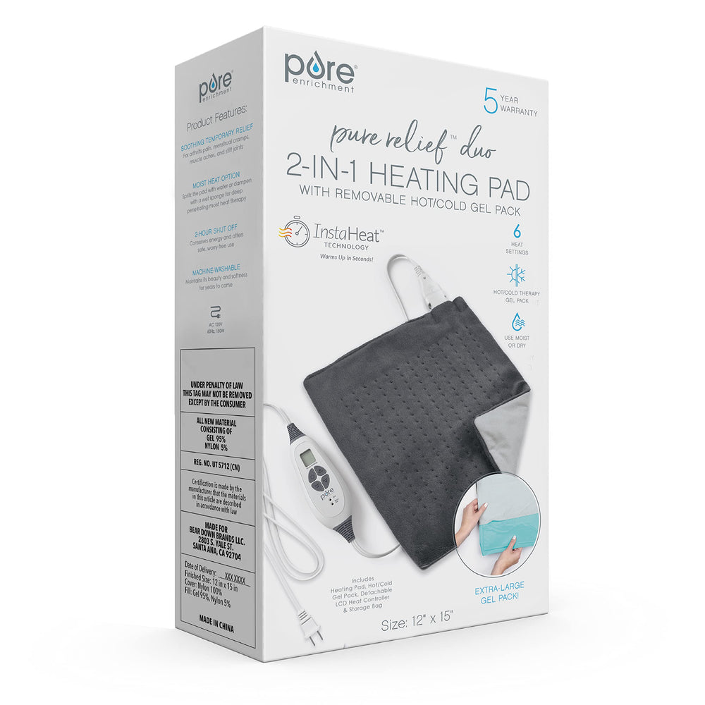 Pure Enrichment PureRelief Duo includes a storage bag and warranty for peace of mind.