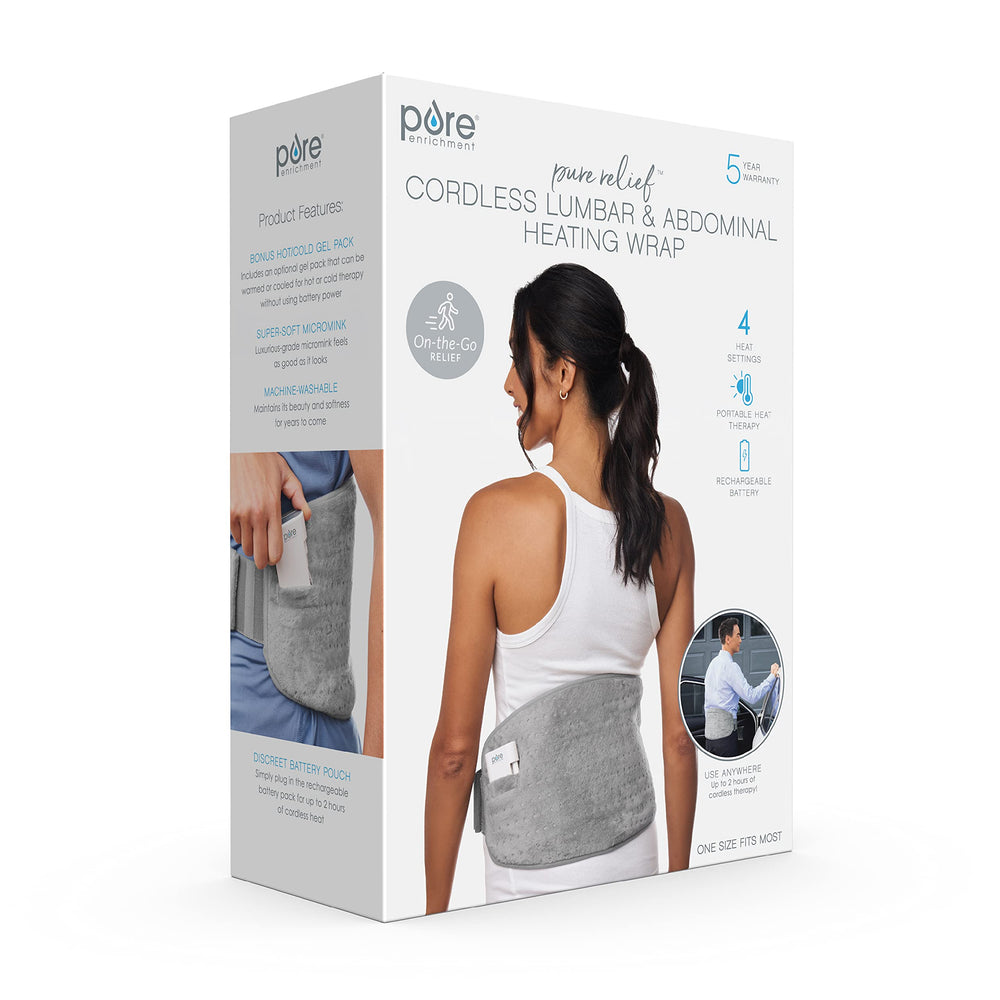 Pure Enrichment PureRelief machine-washable wrap for easy care.
