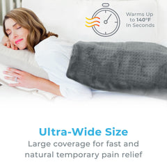 Pure Enrichment PureRelief shown on bed for full back and leg comfort during relaxation.