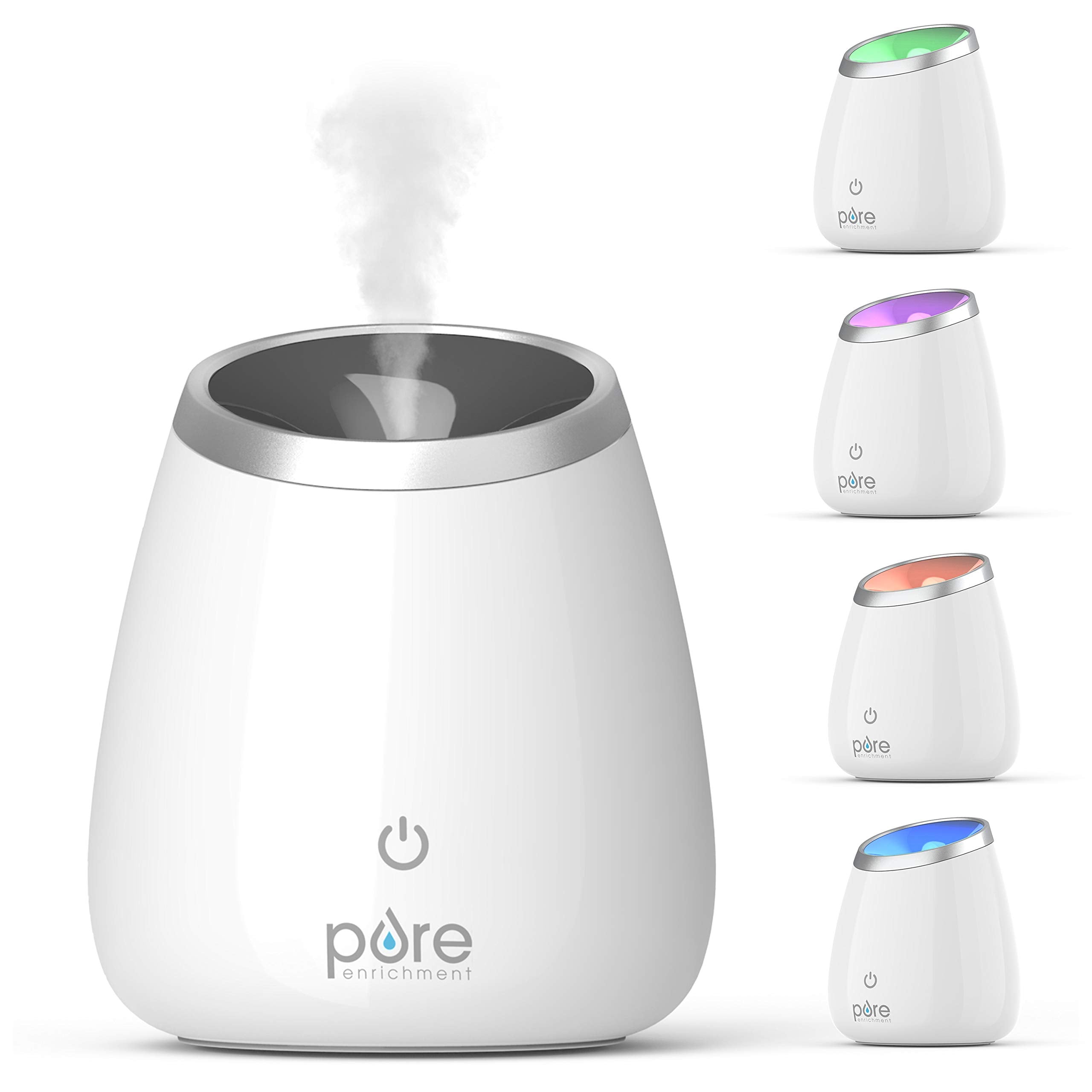 Pure Enrichment PureSpa Deluxe diffuser front view with soothing mist for ambiance