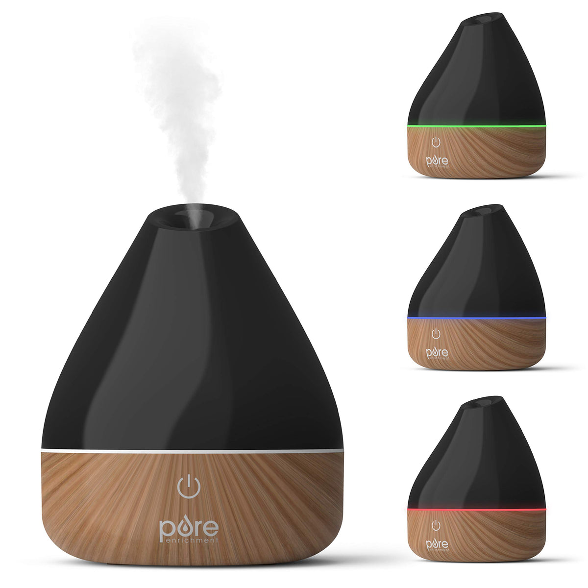 Pure Enrichment PureSpa diffuser in black front view for a calm, fragrance-filled space